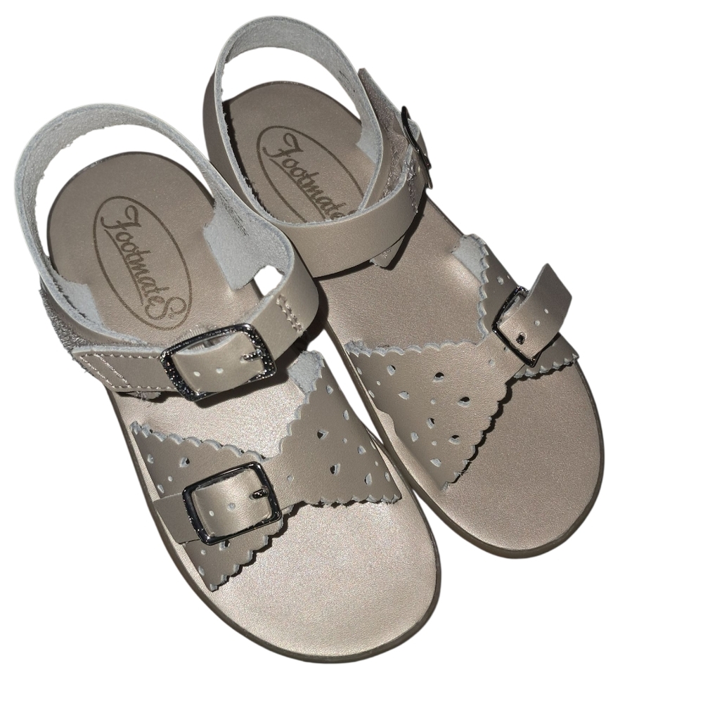 Footmates Ariel  Soft Gold Leather Sandals New Size 12